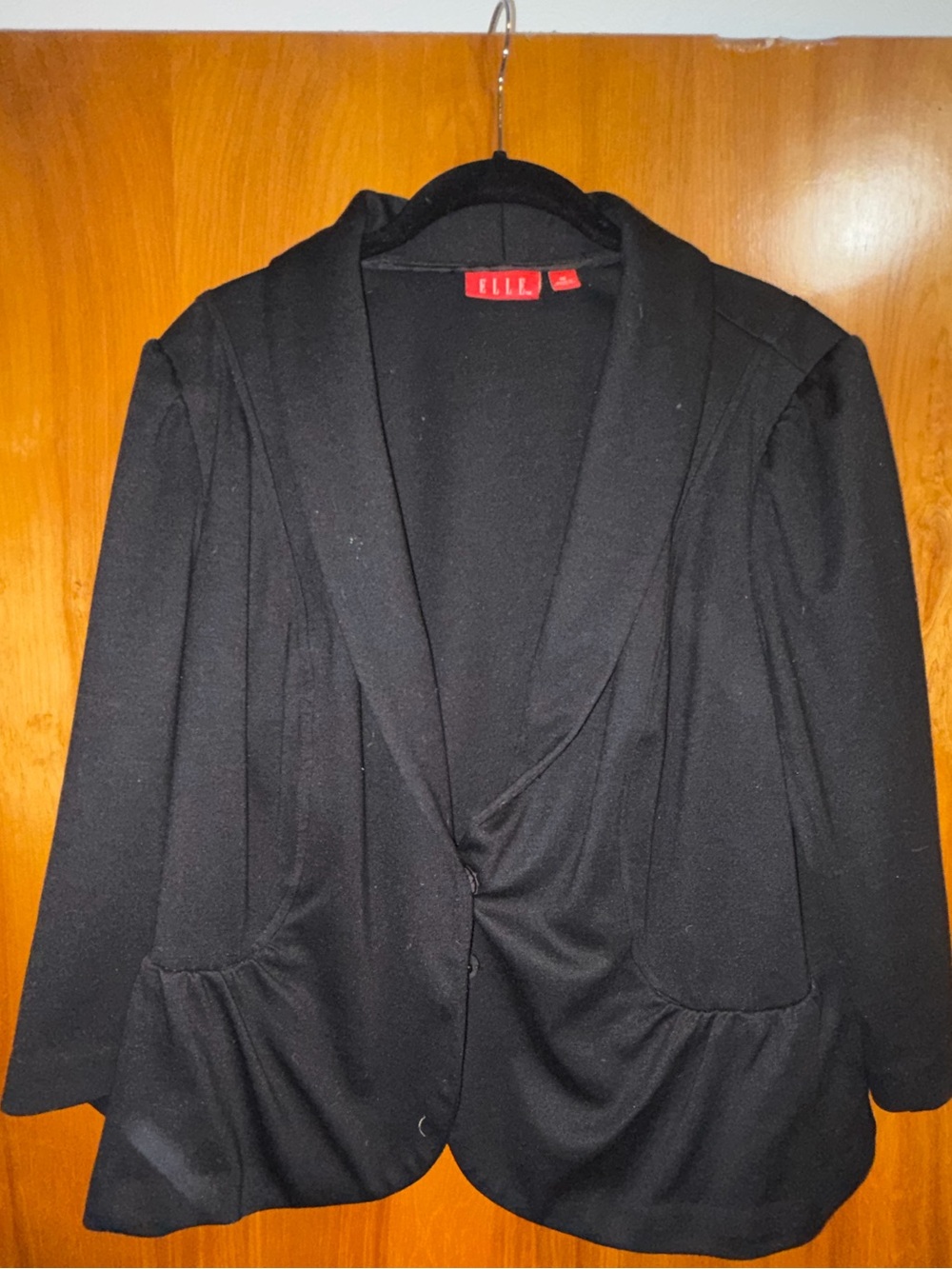 Elle Black Shawl-Collar Single-Button Women's Blazer